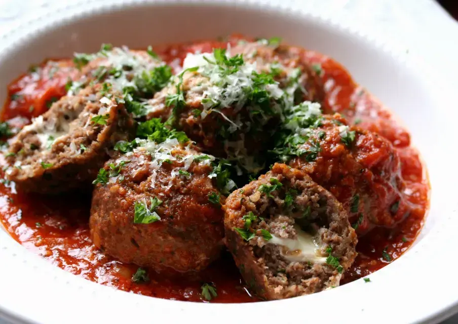 mozzarella-stuffed-bison-meatballs