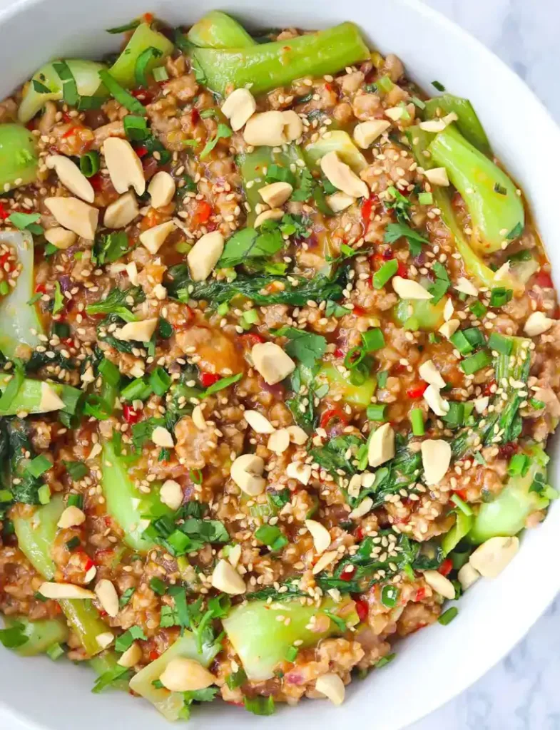 peanut-sauce-ground-pork-stir-fry