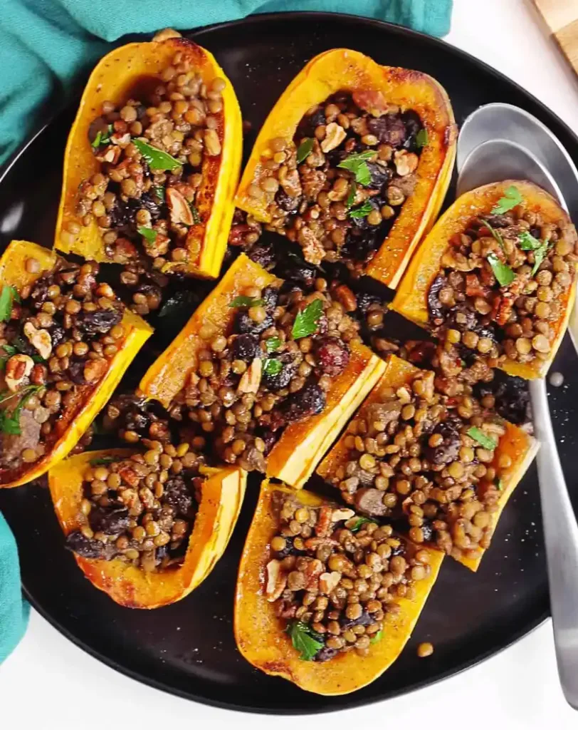 pecan-and-cranberry-stuffed-delicata-squash