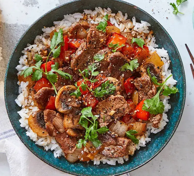 pepper-steak-stir-fry-with-jasmine-rice