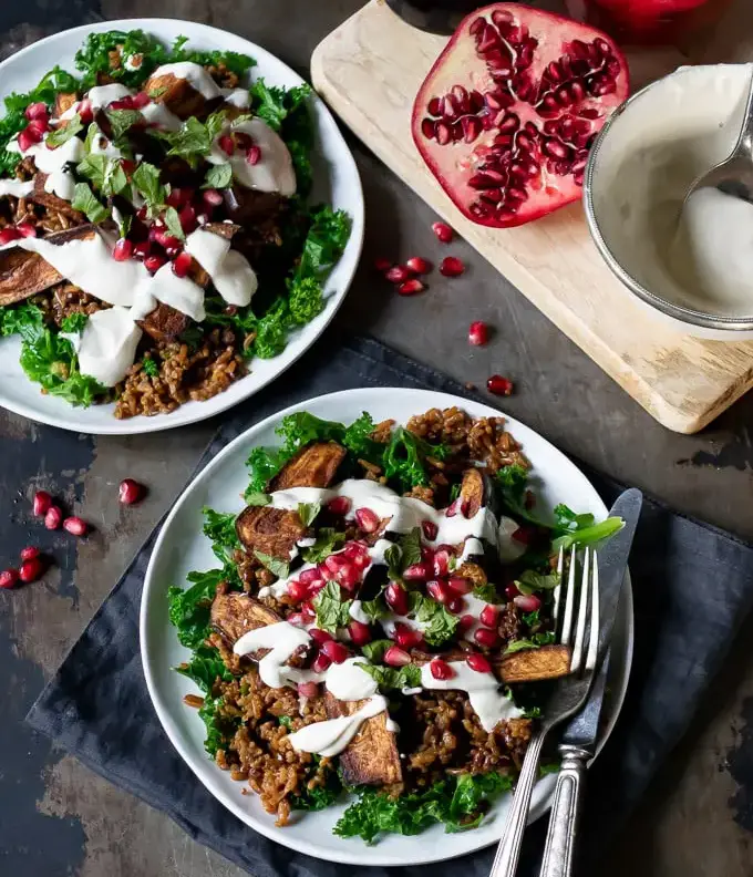 persian-roasted-eggplant-salad-with-tahini-dressing