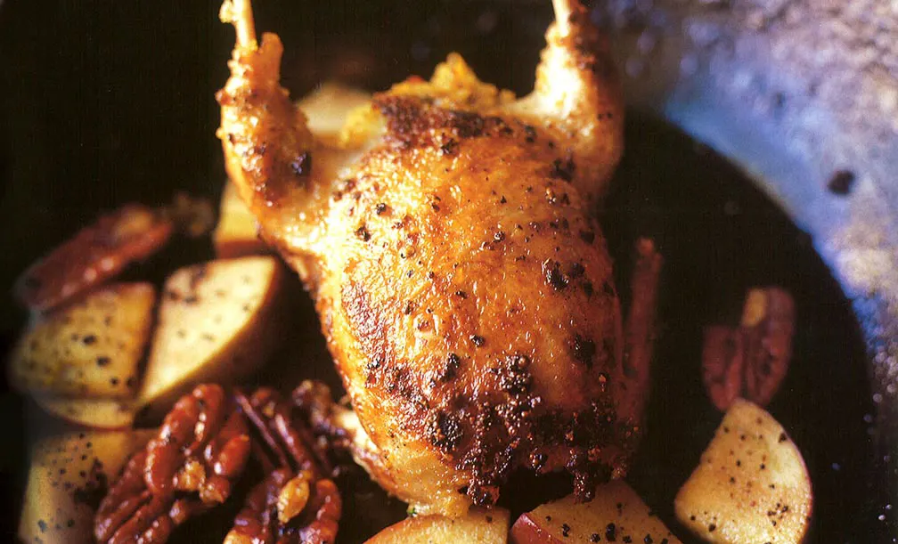 roast-quail-with-apples-and-pecans