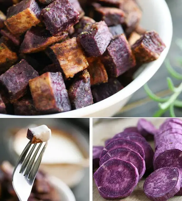 roasted-purple-sweet-potatoes-with-garlic-dipping-sauce