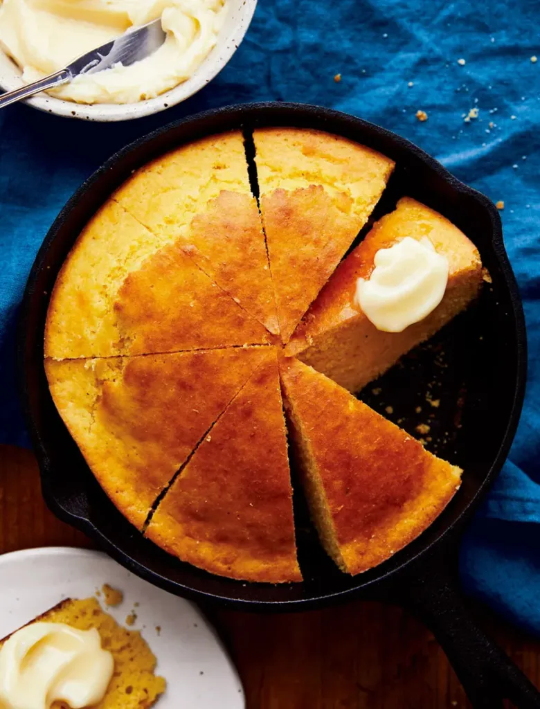 skillet-cornbread-with-honey-butter