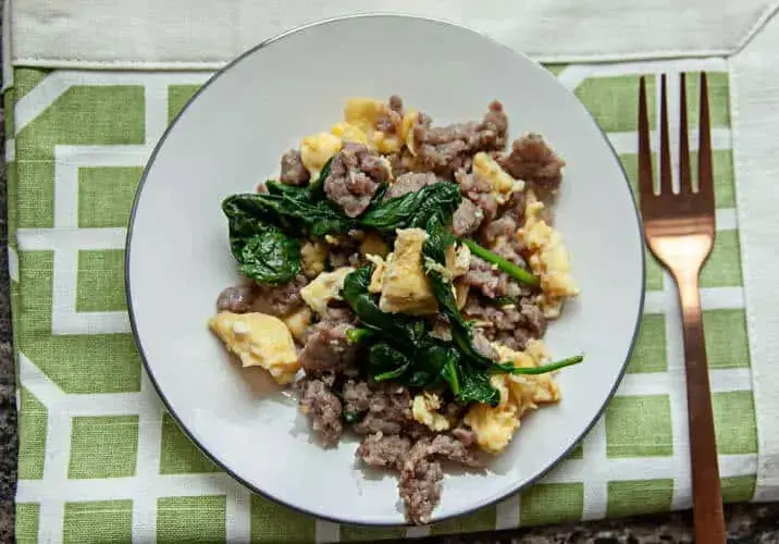 spinach-sausage-and-egg-scramble