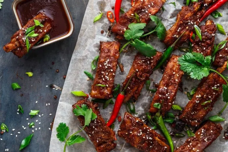 sticky-pork-strips-with-baby-potatoes