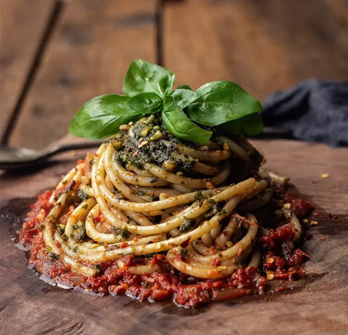 summer-tomato-and-pesto-bucatini-pasta