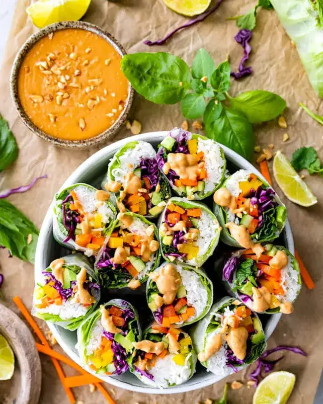 vegetarian-spring-rolls-with-peanut-dipping-sauce